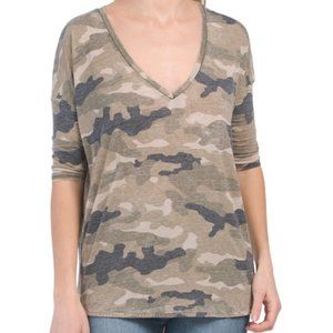 Camo V Neck Tee